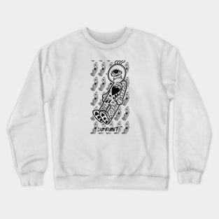 Dope little one eye monster cartoon ink-pencil black-and-white illustration Crewneck Sweatshirt